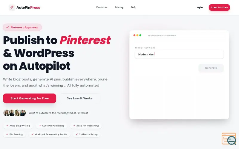 Screenshot of AutoPinPress 