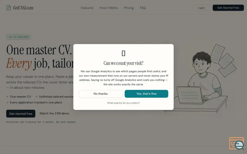 Screenshot of GetCVAI