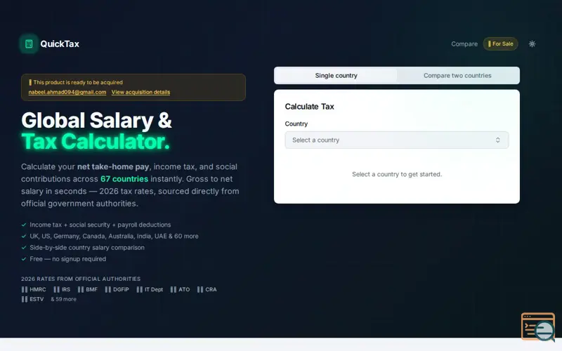 Screenshot of QuickTax