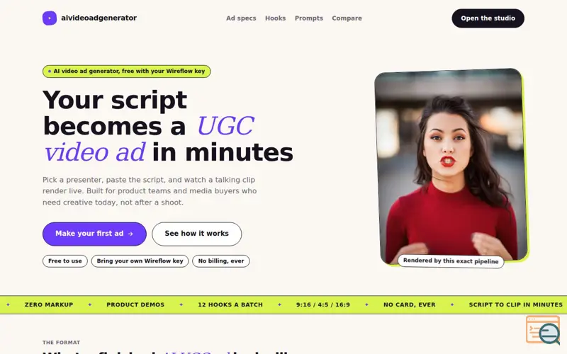 Screenshot of AI Video Ad Generator