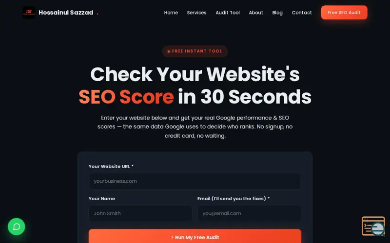 Screenshot of Instant SEO Audit