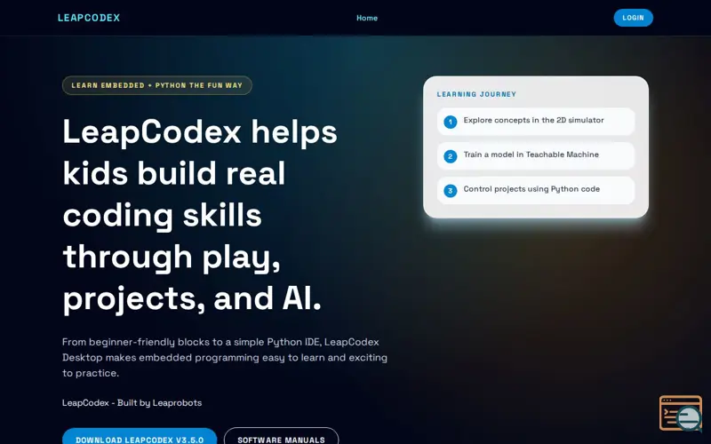 Screenshot of LeapCodex
