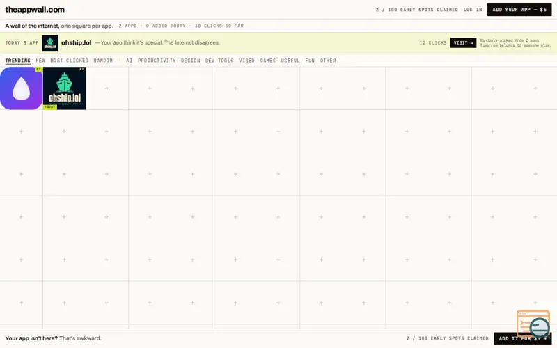 Screenshot of theappwall.com
