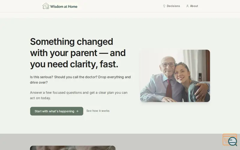 Screenshot of Wisdom at Home