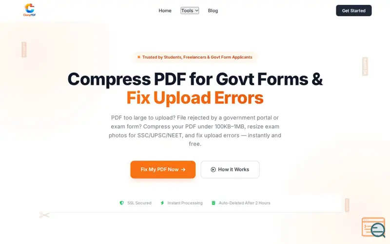 Screenshot of ClonyPDF