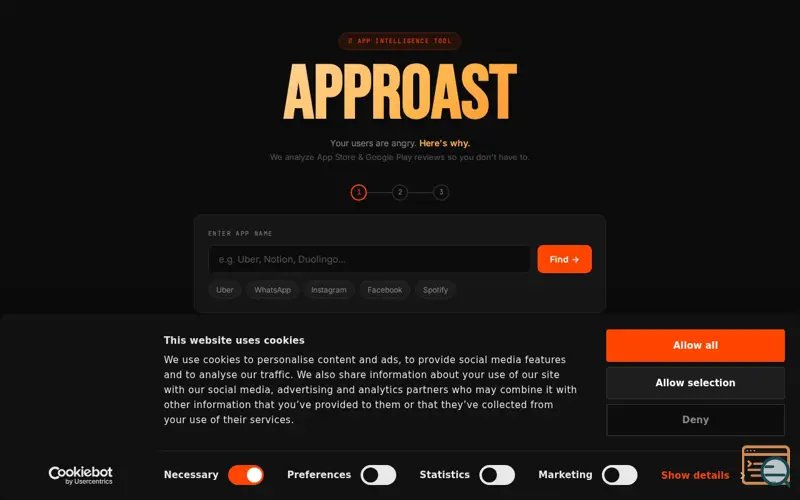 Screenshot of AppRoast