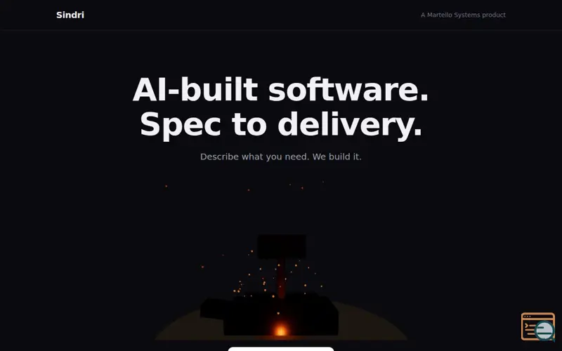 Screenshot of Sindri - Software, spec to delivery