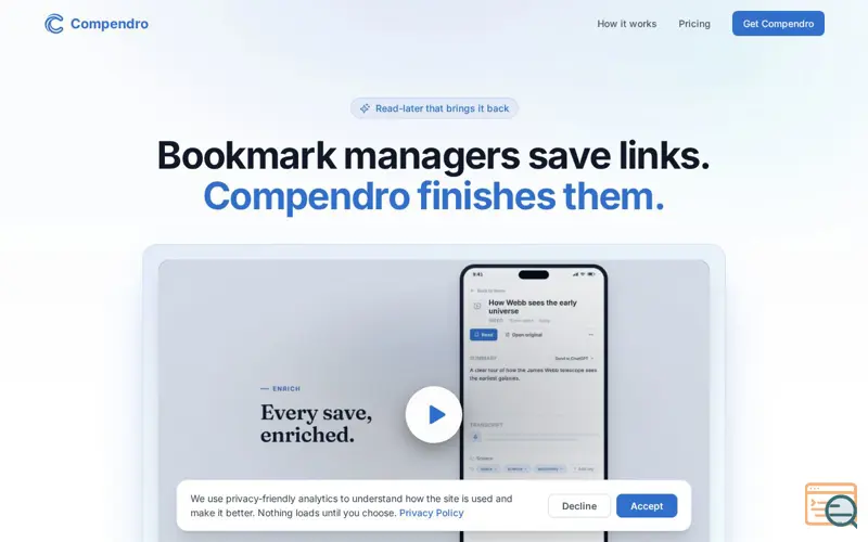 Screenshot of Compendro