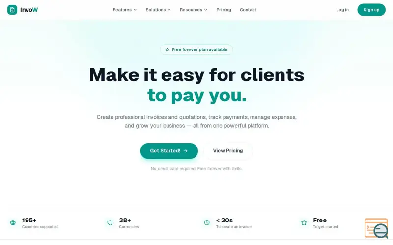 Screenshot of InvoW
