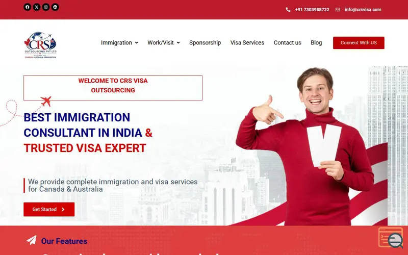 Screenshot of CRS Visa
