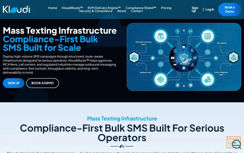 Screenshot of Outbound SMS Platform