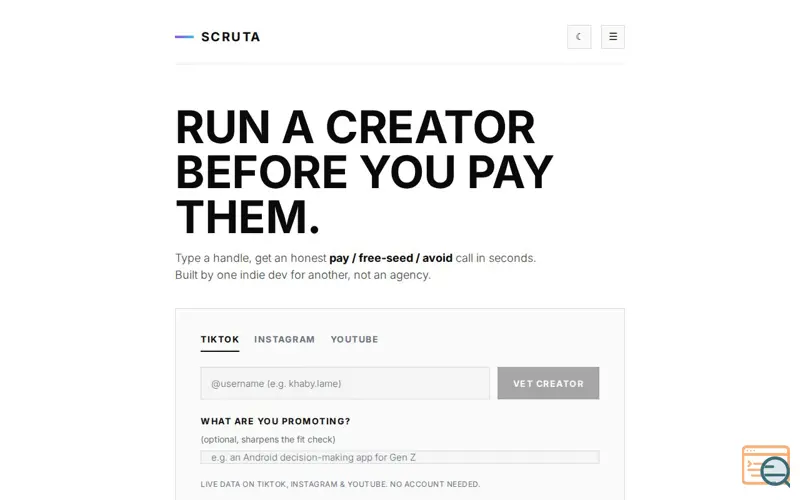 Screenshot of Scruta