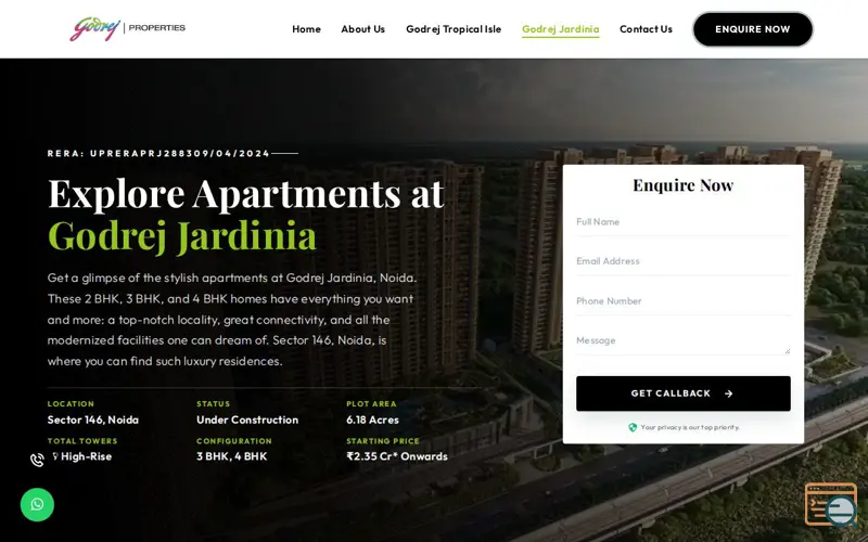 Screenshot of Godrej Properties