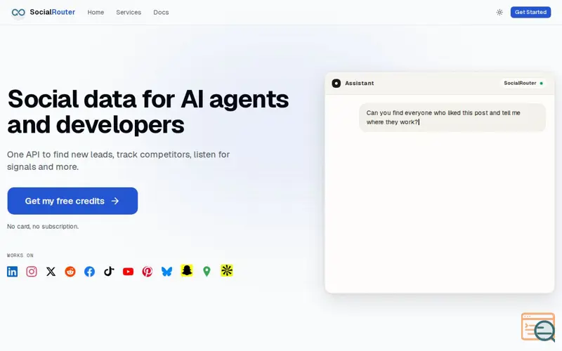 Screenshot of SocialRouter