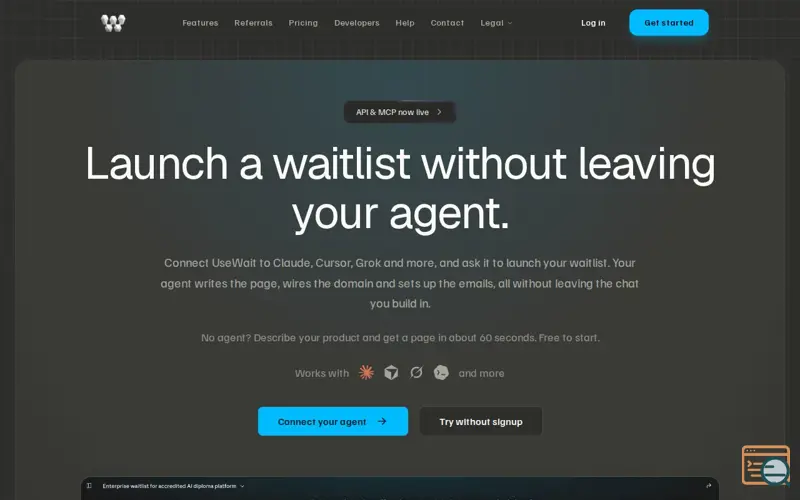 Screenshot of UseWait