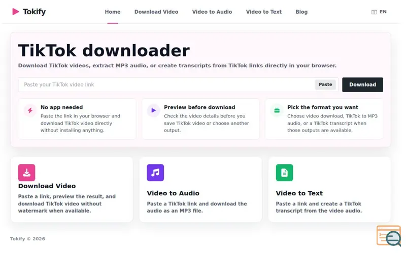 Screenshot of TikTok Downloader
