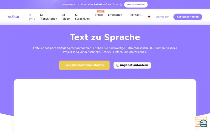 Screenshot of Voiser AI
