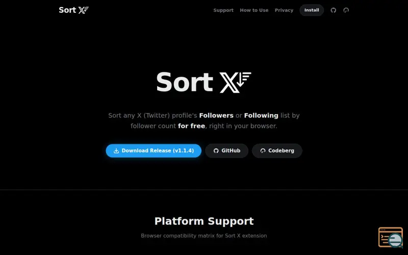 Screenshot of Sort X