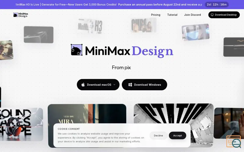 Screenshot of MiniMax Design