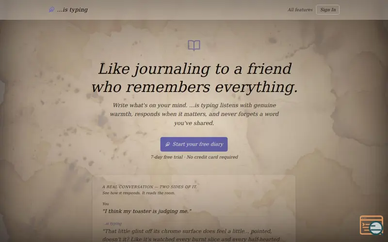 Screenshot of ...is typing