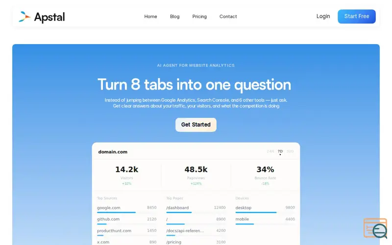 Screenshot of Apstal, a launch using Deepgram