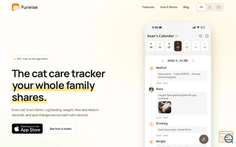 Screenshot of Furwise, a launch using Zoho Mail