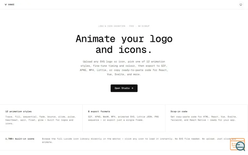 Screenshot of Veer - Free SVG logo & icon animator