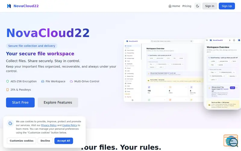 Screenshot of NovaCloud22