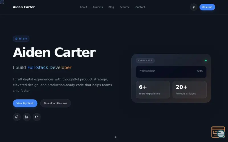 Screenshot of Premium Developer Portfolio Template