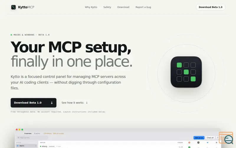 Screenshot of KyttoMCP