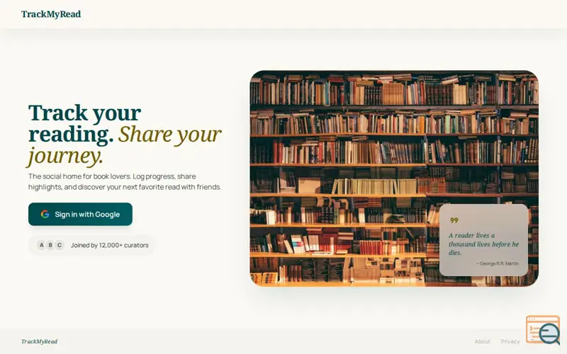 Screenshot of TrackMyRead