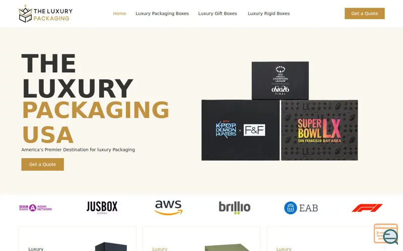 Screenshot of The Luxury Packaging USA