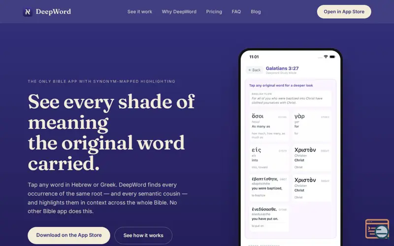 Screenshot of DeepWord Bible