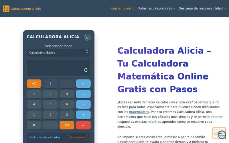 Screenshot of Calculadora Alicia