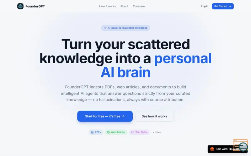 Screenshot of FounderGPT