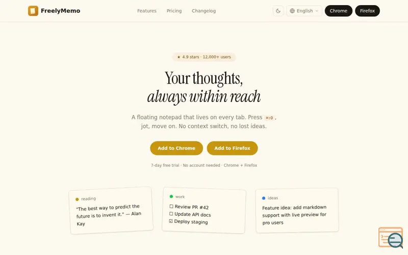 Screenshot of FreelyMemo
