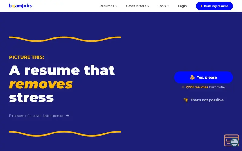 Screenshot of BeamJobs | AI Resume Builder