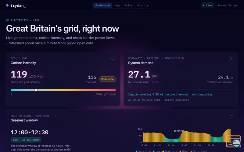 Screenshot of Trydan