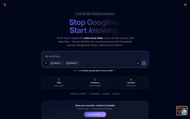 Screenshot of Hobnob Ai