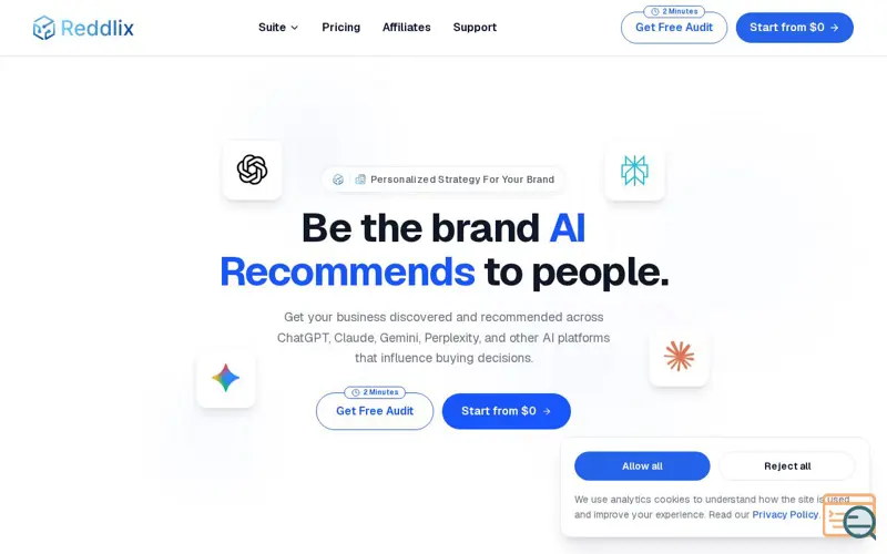 Screenshot of Reddlix — AI Visibility Solution