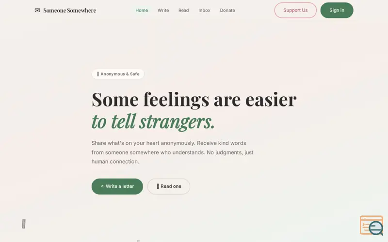 Screenshot of Someone Somewhere