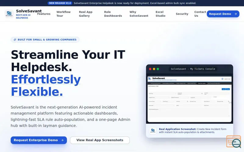 Screenshot of SolveSavant