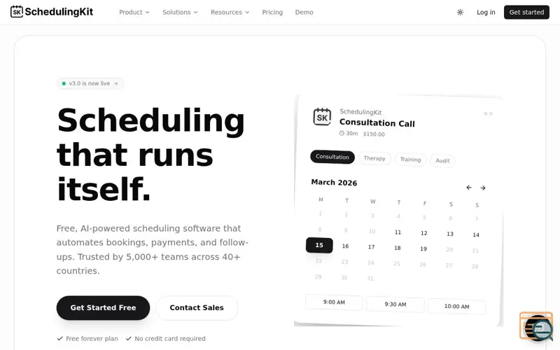 Screenshot of SchedulingKit