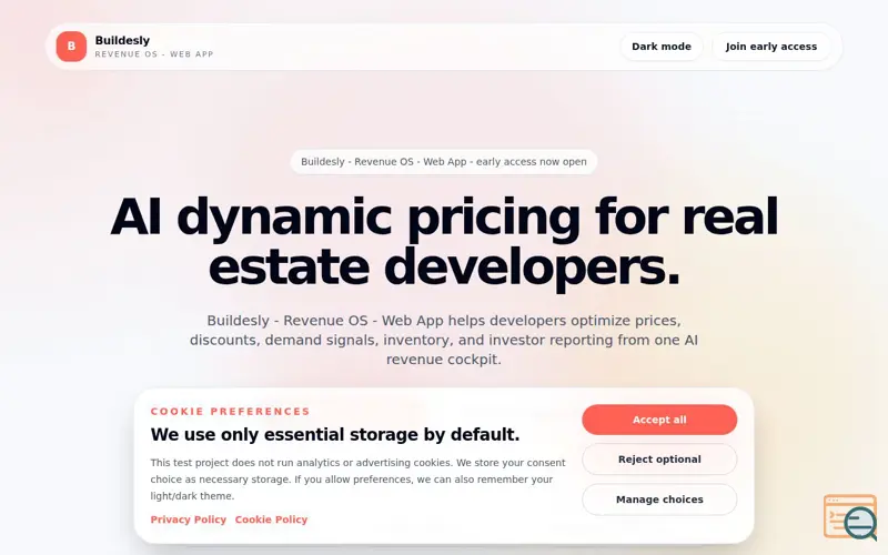 Screenshot of Buildesly - Revenue OS - Web App