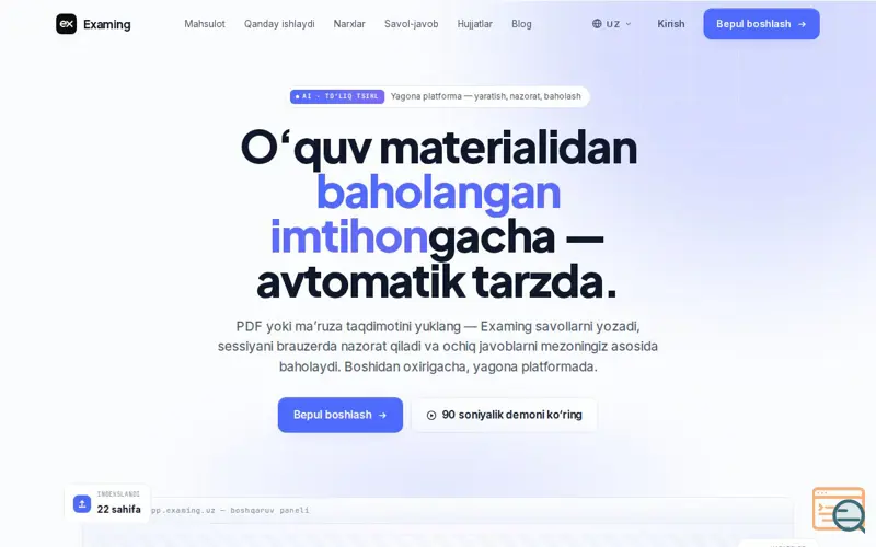 Screenshot of Examing