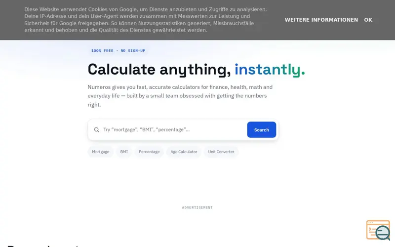 Screenshot of Numeros