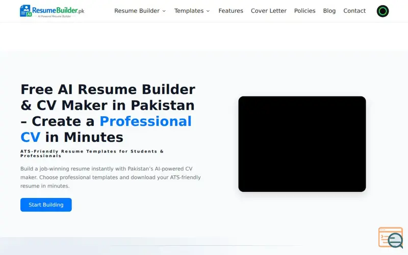 Screenshot of ResumeBuilder.pk