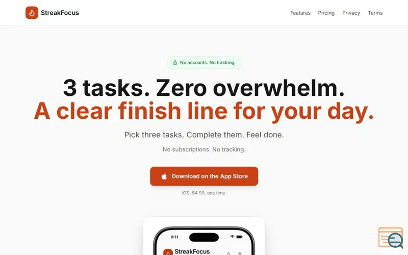 Screenshot of StreakFocus