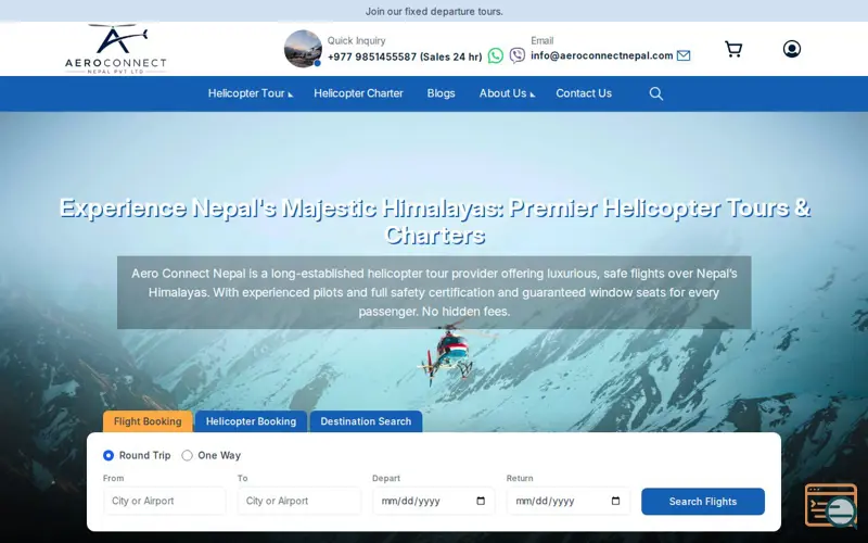 Screenshot of Aero Connect Nepal