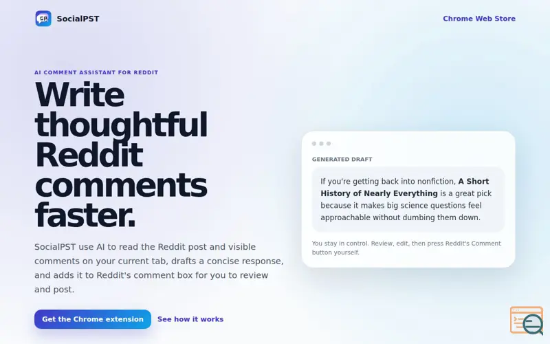 Screenshot of SocialPST
